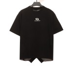  Balenciage patchwork embroidery jersey short sleeves black