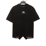  Balenciage patchwork embroidery jersey short sleeves black