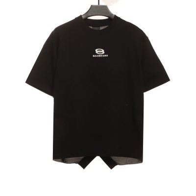 Balenciage patchwork embroidery jersey short sleeves black 01