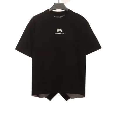  Balenciage patchwork embroidery jersey short sleeves black 01