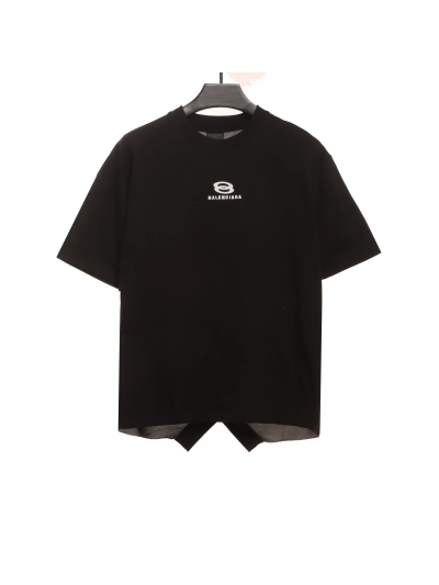 Balenciaga patchwork embroidery jersey short sleeves black 01