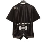  Balenciage patchwork embroidery jersey short sleeves black
