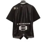  Balenciage patchwork embroidery jersey short sleeves black