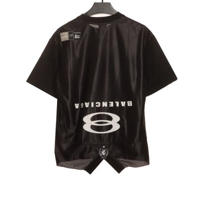  Balenciage patchwork embroidery jersey short sleeves black 02