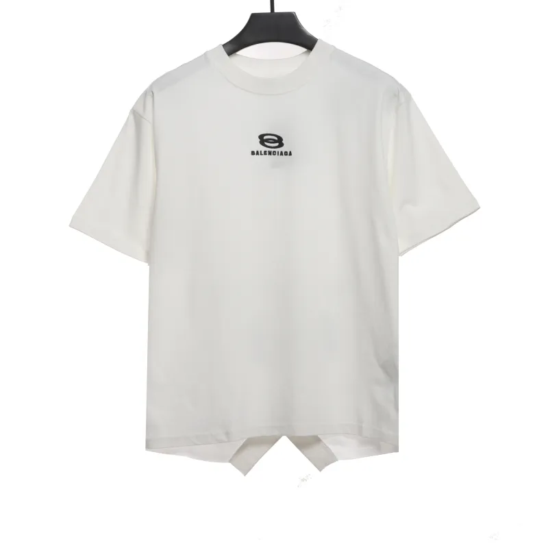  Balenciage patchwork embroidery jersey short sleeves white