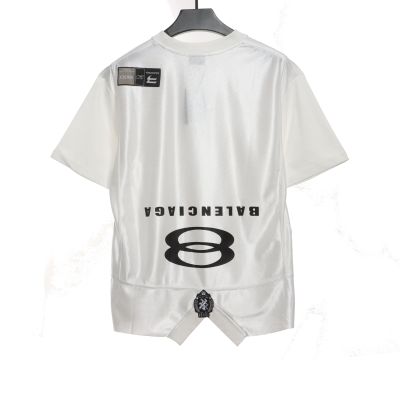  Balenciage patchwork embroidery jersey short sleeves white 02