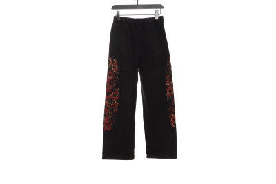Balenciaga Sanskrit distressed Sanskrit pattern mud-dyed flame Pants 02