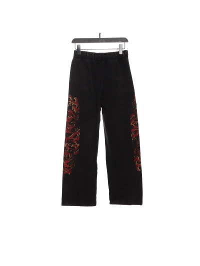 Balenciaga Sanskrit distressed Sanskrit pattern mud-dyed flame Pants 02