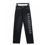 Balenciaga side logo letter embroidery single-breasted Jeans