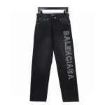 Balenciaga side logo letter embroidery single-breasted Jeans