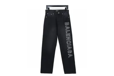 Balenciaga side logo letter embroidery single-breasted Jeans 01