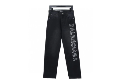 Balenciaga side logo letter embroidery single-breasted Jeans 01