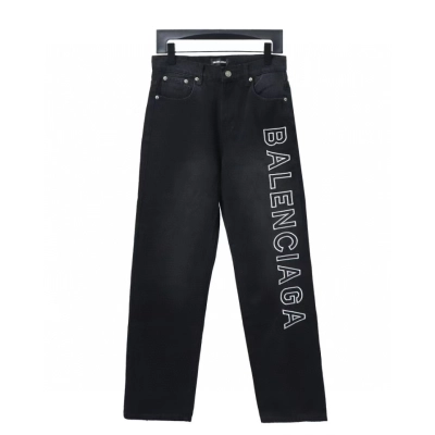 Balenciaga side logo letter embroidery single-breasted Jeans 01