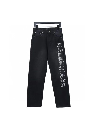 Balenciaga side logo letter embroidery single-breasted Jeans 01