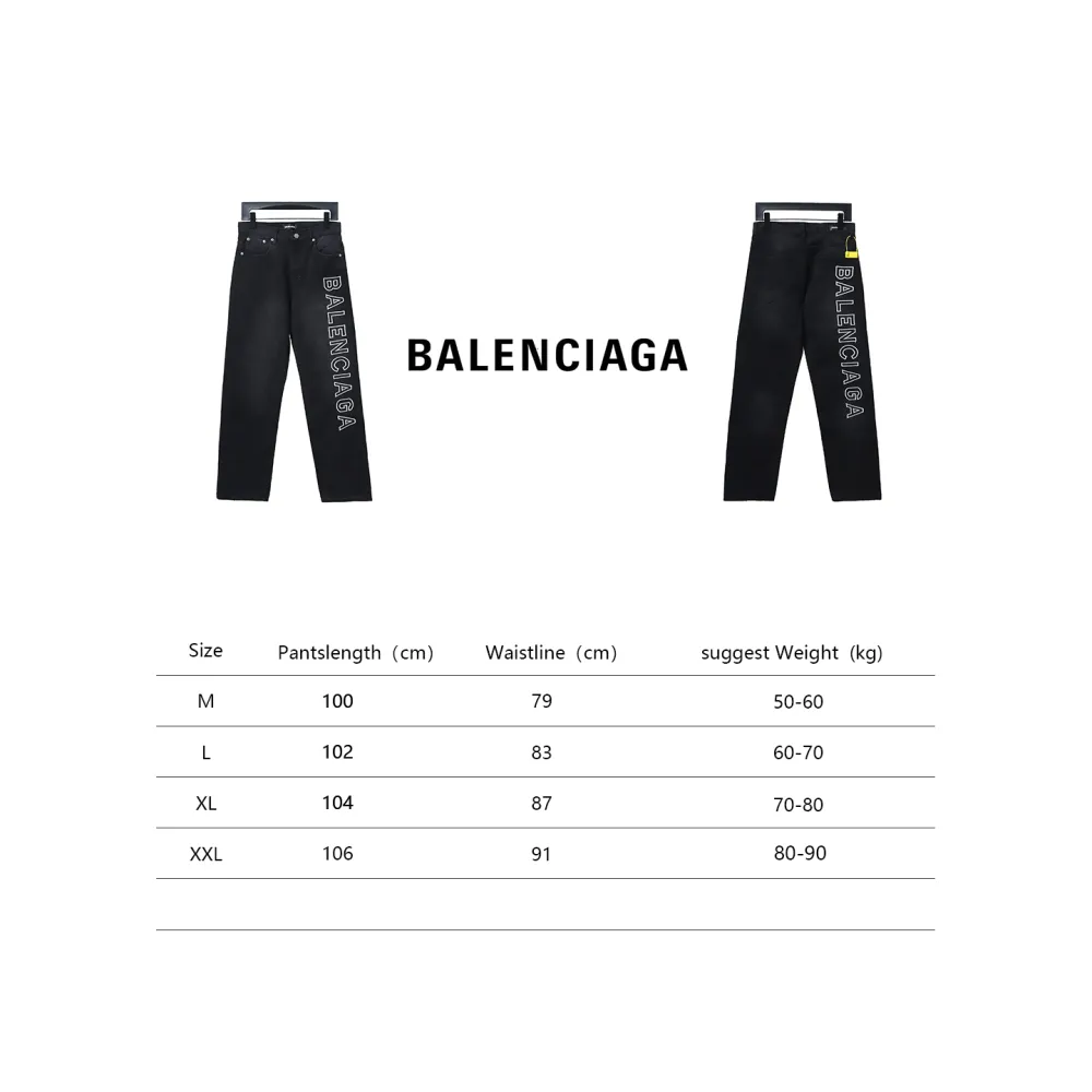 Balenciaga side logo letter embroidery single-breasted Jeans
