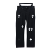 Chrome Hearts CH city limited series Sanskrit cross patch leather Jeans 1