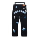 Chrome Hearts CH city limited series Sanskrit cross patch leather Jeans 2
