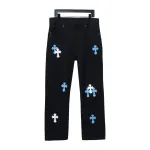  Chrome Hearts CH city limited series Sanskrit cross patch leather Jeans 2