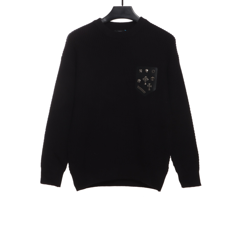 Chrome Hearts chest pocket silver sweater 1