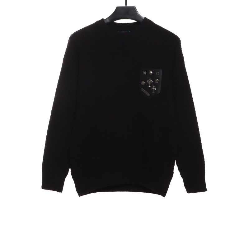 Chrome Hearts chest pocket silver sweater 1