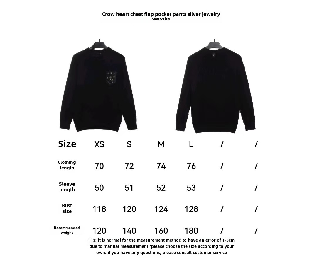  Chrome Hearts chest pocket silver sweater 1