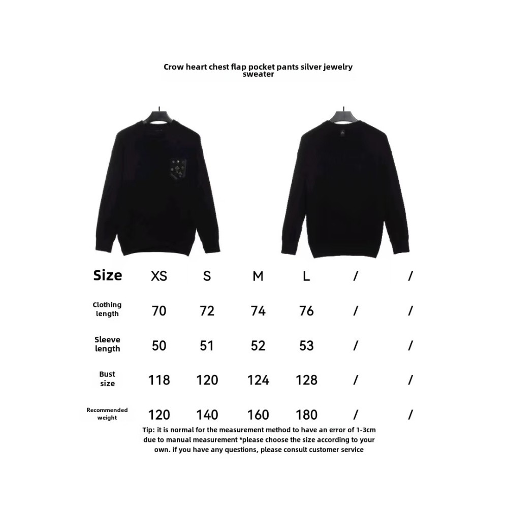 Chrome Hearts chest pocket silver sweater 1