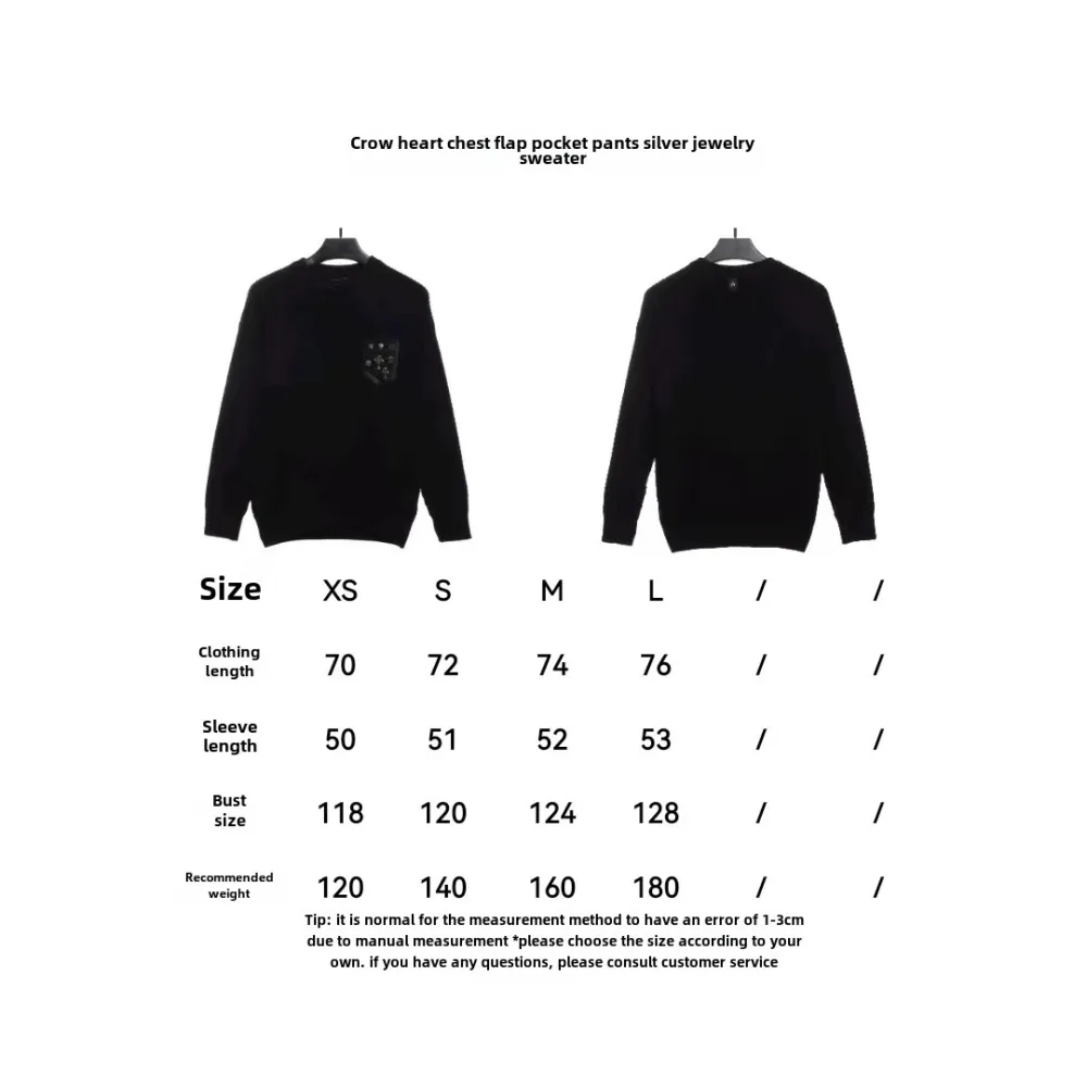  Chrome Hearts chest pocket silver sweater 1