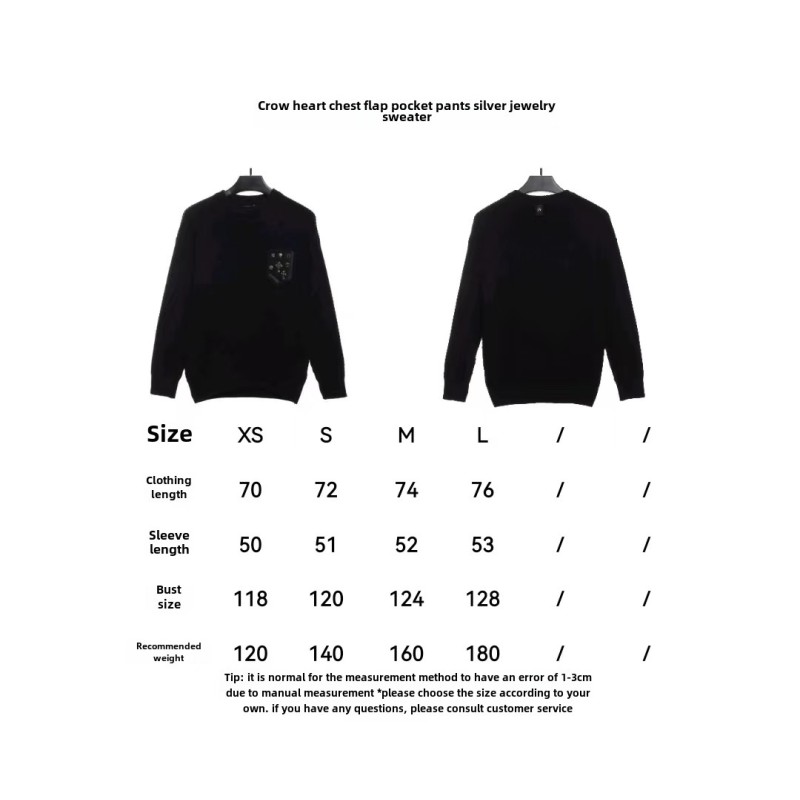 Chrome Hearts chest pocket silver sweater 1