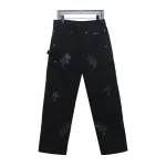 Chrome hearts knee cross leather Jeans