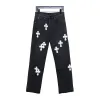 Chrome Hearts leather cross Jeans 1