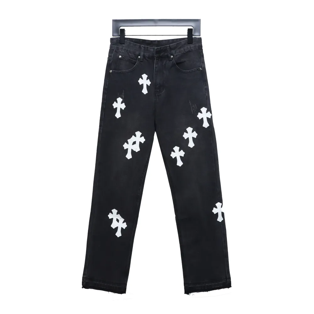  Chrome Hearts leather cross Jeans 1
