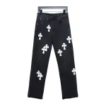  Chrome Hearts leather cross Jeans 1