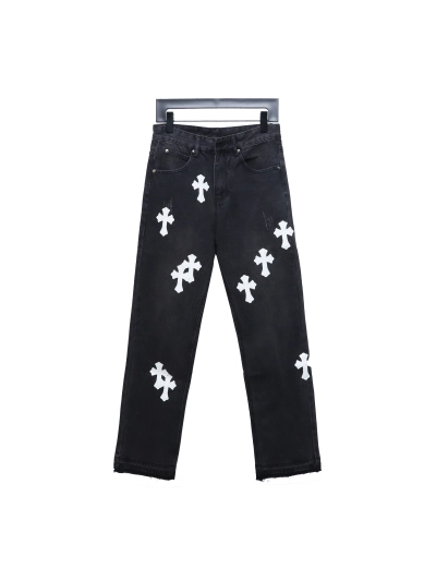 Chrome Hearts leather cross Jeans 1 01