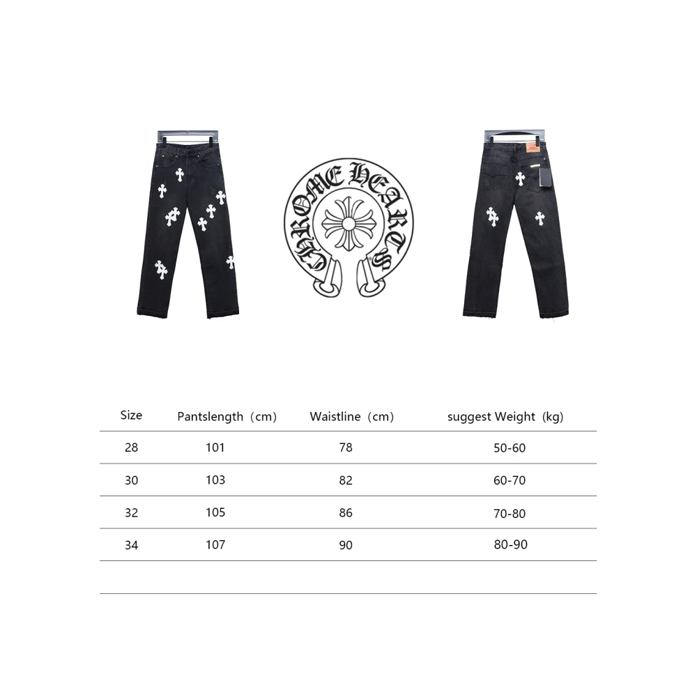 Chrome Hearts leather cross Jeans 1