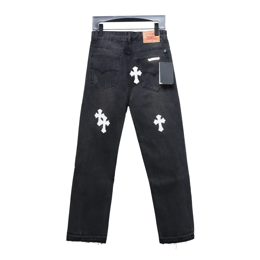  Chrome Hearts leather cross Jeans 1