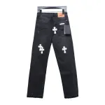  Chrome Hearts leather cross Jeans 1