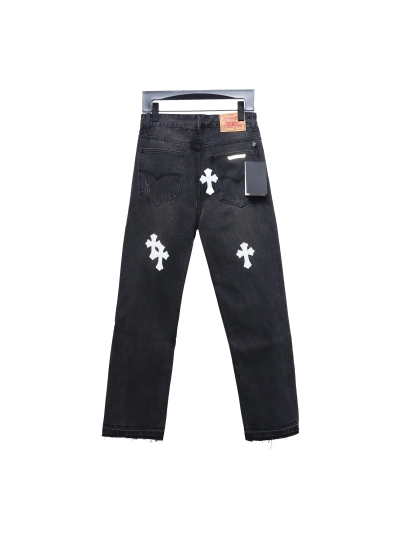 Chrome Hearts leather cross Jeans 1 02