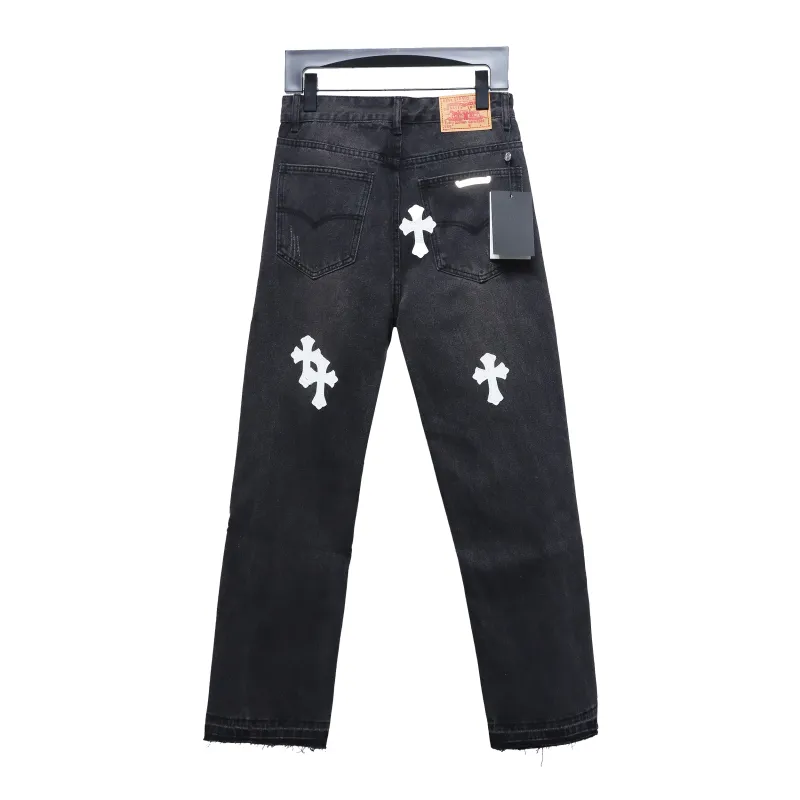  Chrome Hearts leather cross Jeans 1