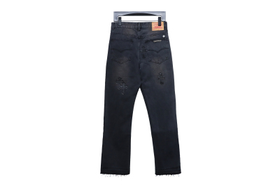 Chrome Hearts leather cross Jeans 2 02