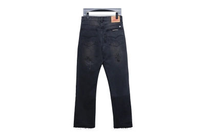 Chrome Hearts leather cross Jeans 2 02