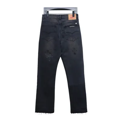 Chrome Hearts leather cross Jeans 2 02