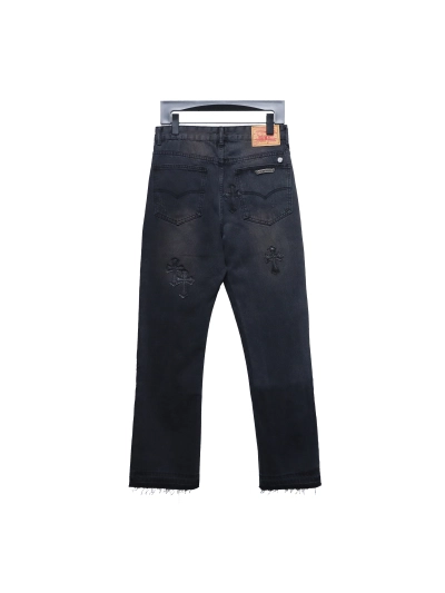 Chrome Hearts leather cross Jeans 2 02