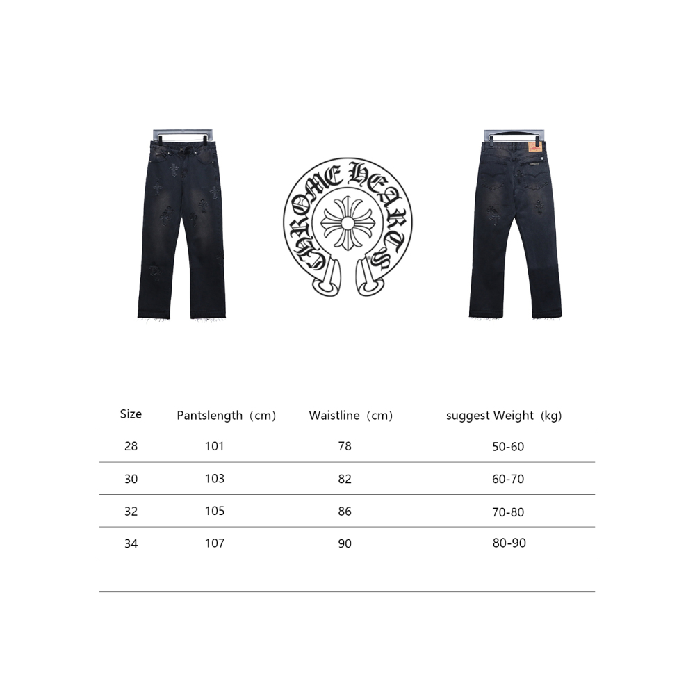 Chrome Hearts leather cross Jeans 2