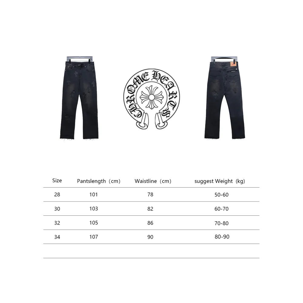 Chrome Hearts leather cross Jeans 2