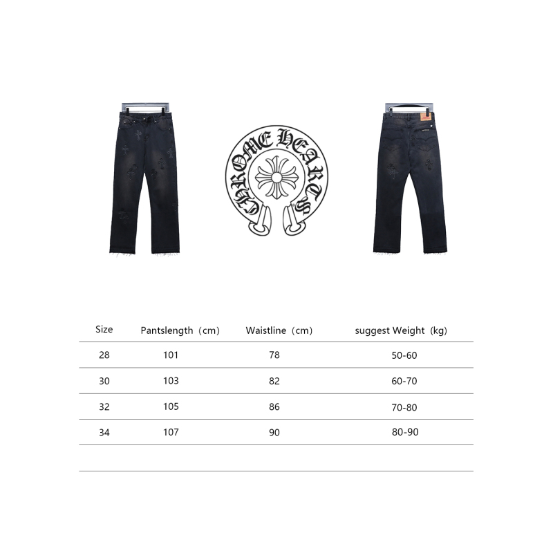 Chrome Hearts leather cross Jeans 2