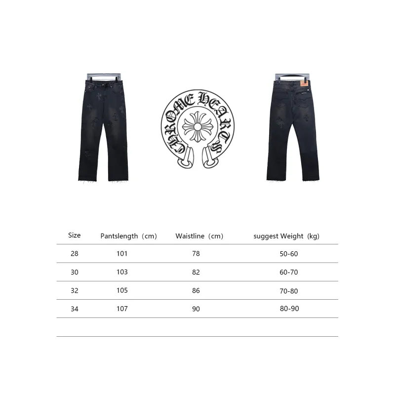 Chrome Hearts leather cross Jeans 2