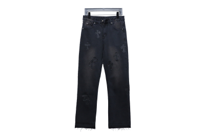 Chrome Hearts leather cross Jeans 2 01