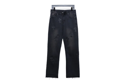 Chrome Hearts leather cross Jeans 2 01