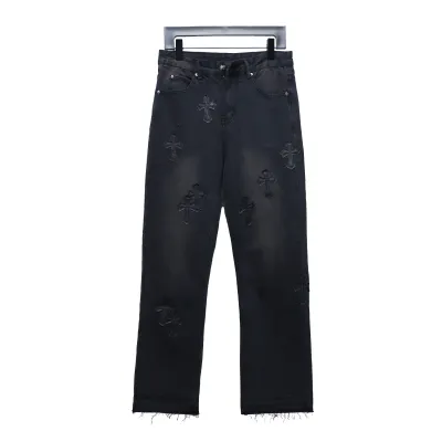 Chrome Hearts leather cross Jeans 2 01