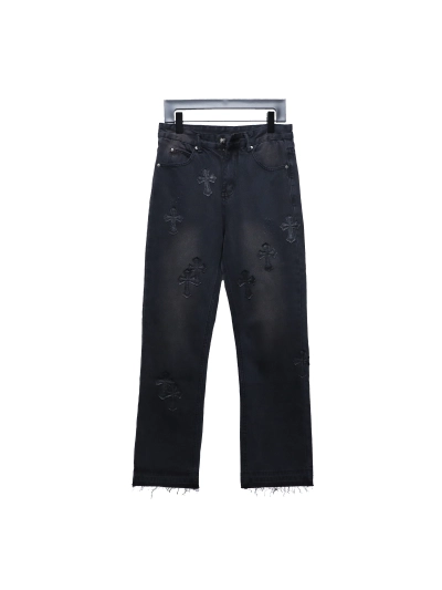 Chrome Hearts leather cross Jeans 2 01